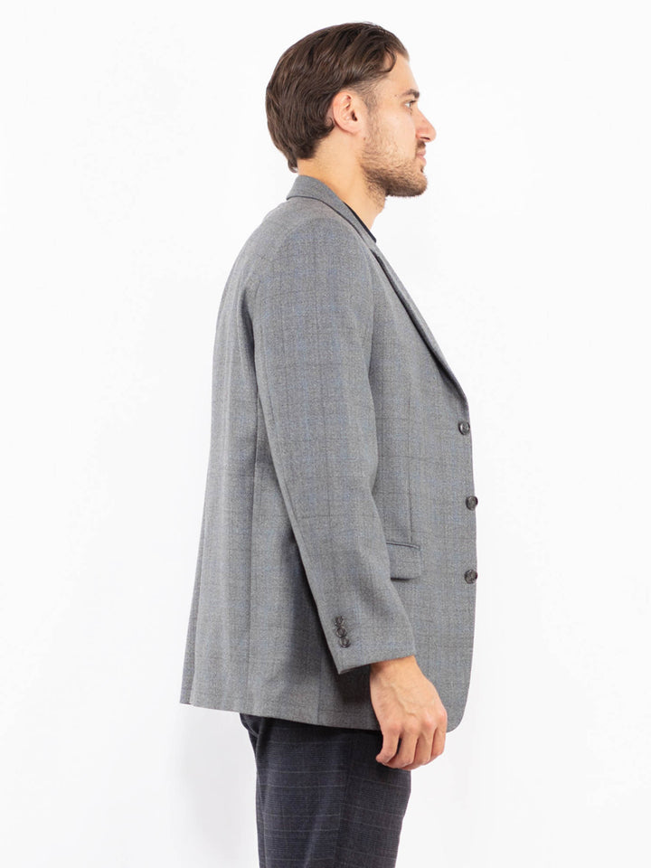 Vintage 90's Men Wool Blend Blazer Jacket in GrayZ2427