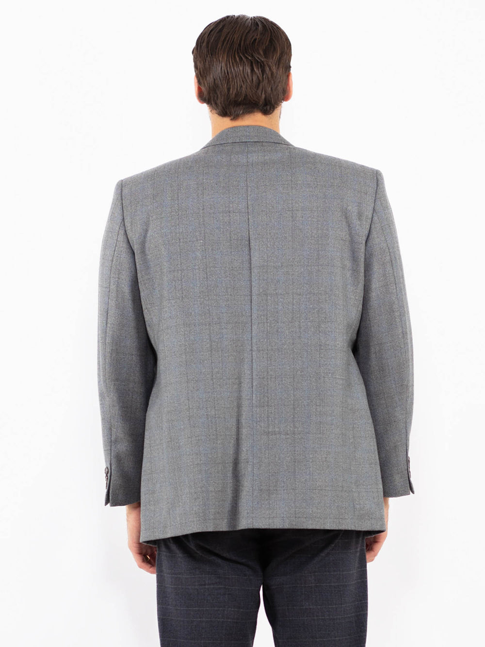 Vintage 90's Men Wool Blend Blazer Jacket in GrayZ2427