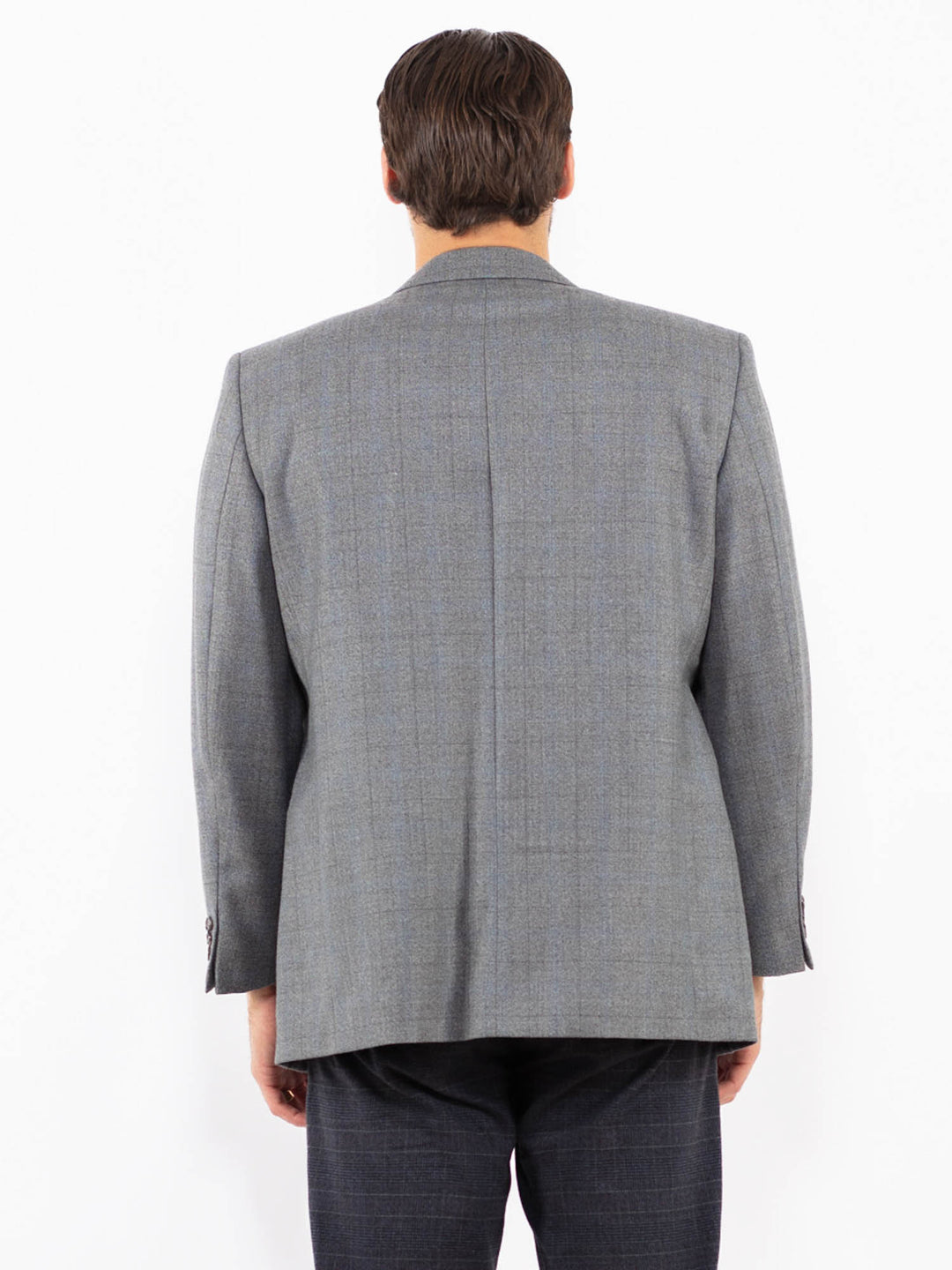 Vintage 90's Men Wool Blend Blazer Jacket in GrayZ2427