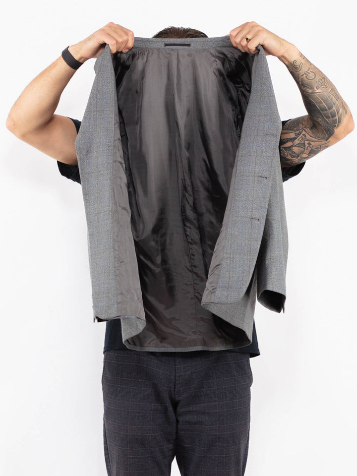 Vintage 90's Men Wool Blend Blazer Jacket in GrayZ2427