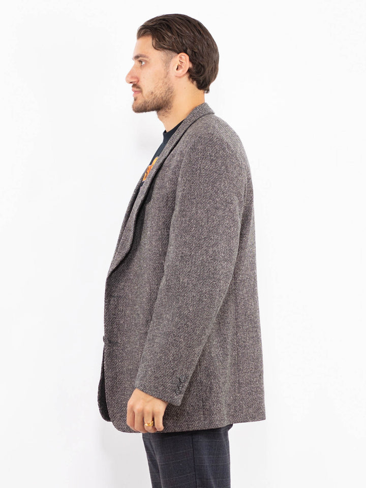 Vintage 90's Men Wool Blazer Jacket in GrayZ2430