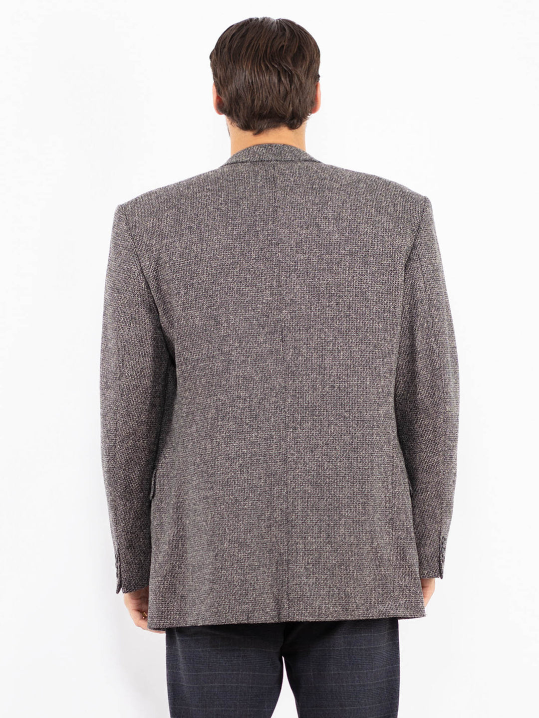 Vintage 90's Men Wool Blazer Jacket in GrayZ2430