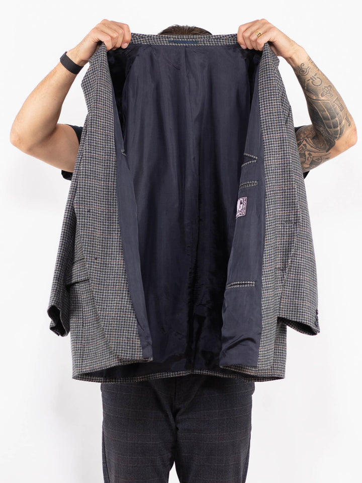 Vintage 90's Men Wool Blazer Jacket in GrayZ2431