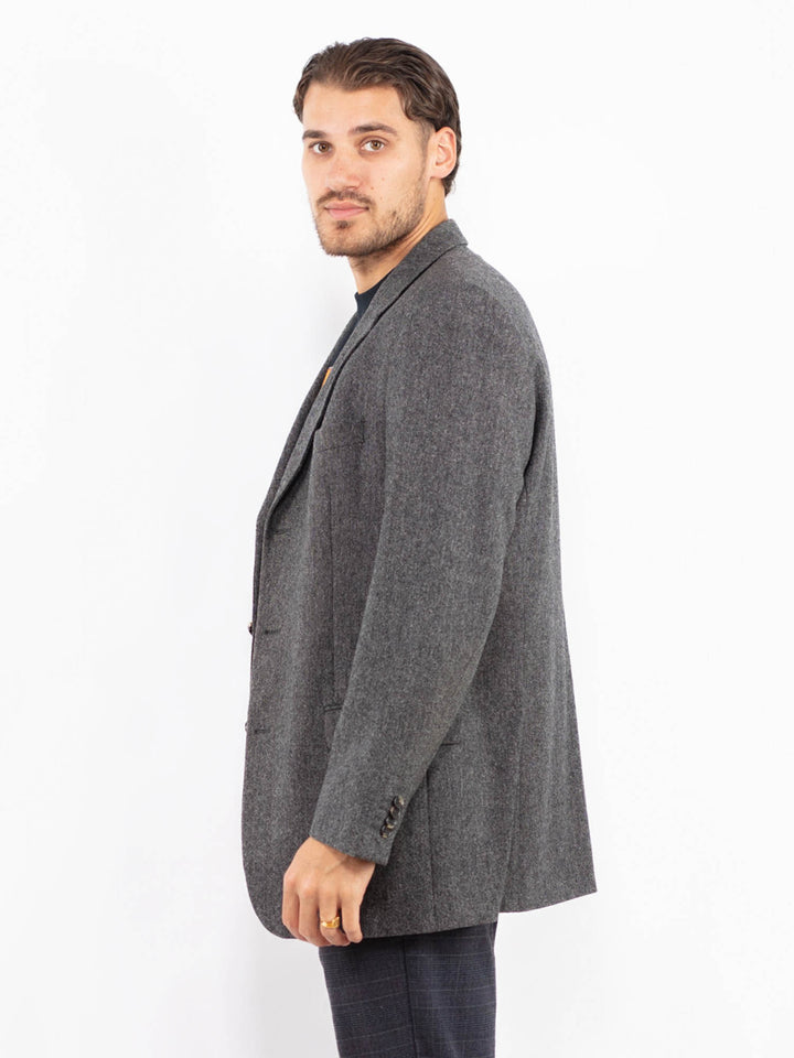 Vintage 90's Men Wool Blazer Jacket in GrayZ2433