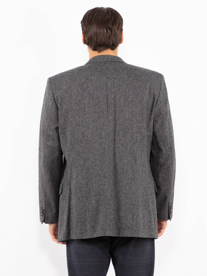 Vintage 90's Men Wool Blazer Jacket in GrayZ2433