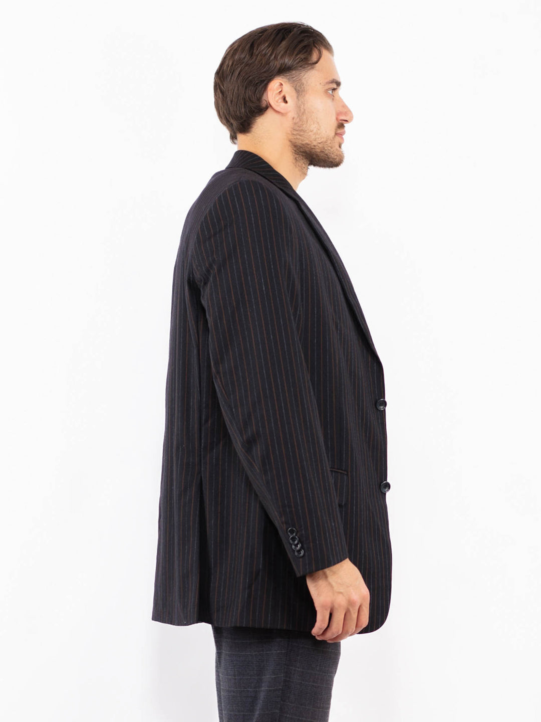 Vintage 90's Men Wool Blazer Jacket in MultiZ2435