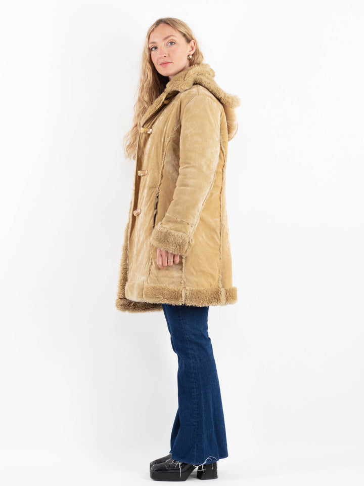 Vintage 90's Women Faux Sheepskin in BeigeV9906