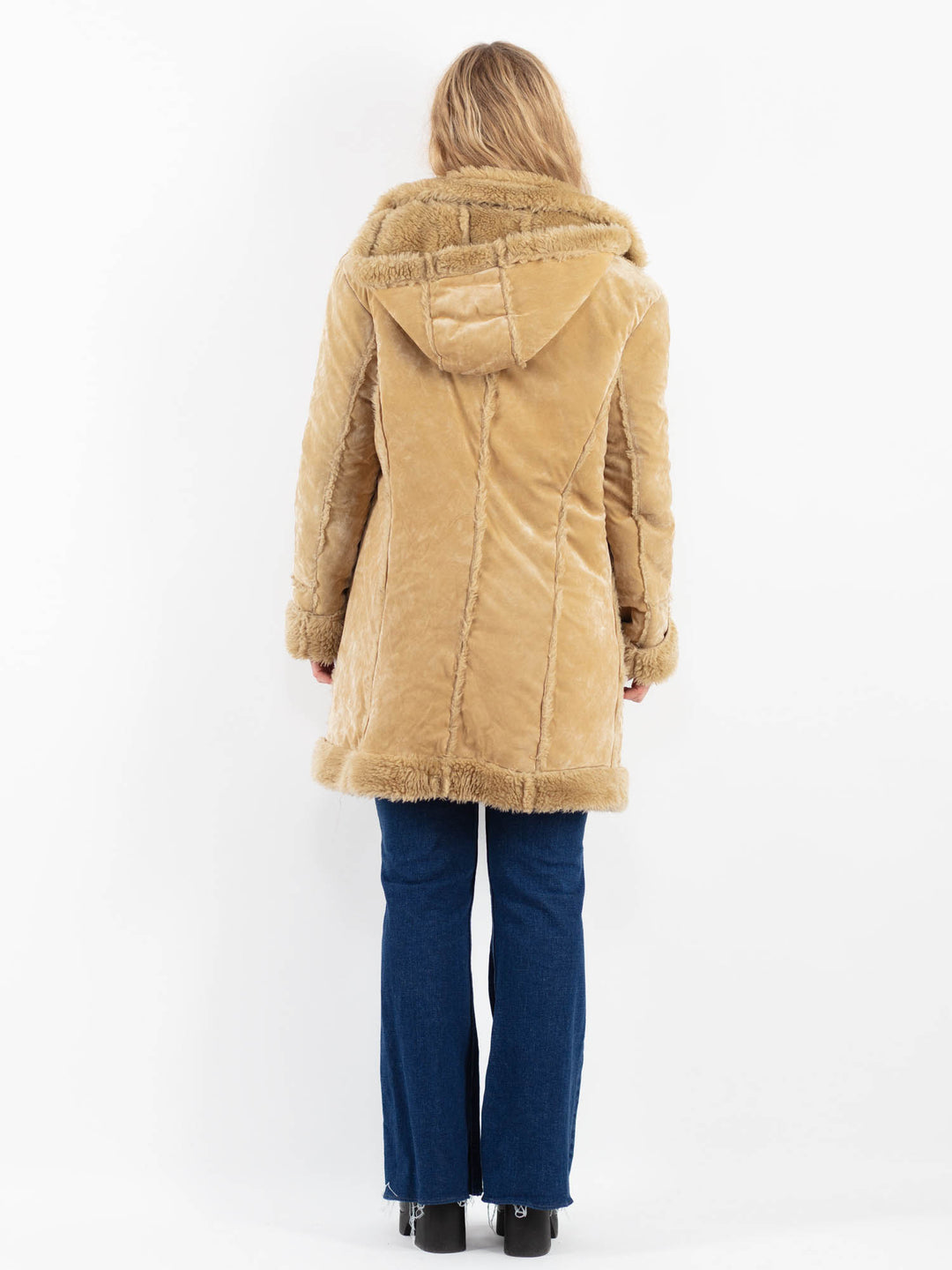 Vintage 90's Women Faux Sheepskin in BeigeV9906