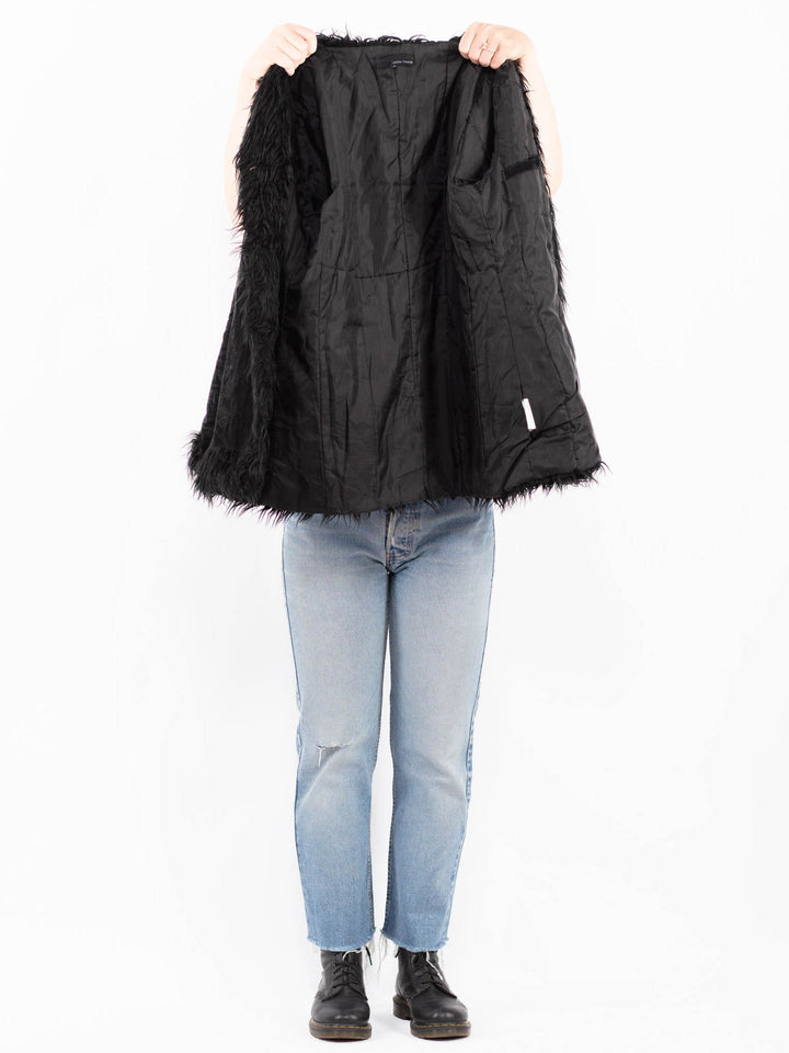 Vintage 90's Women Suede Sherpa Jacket in BlackA0505