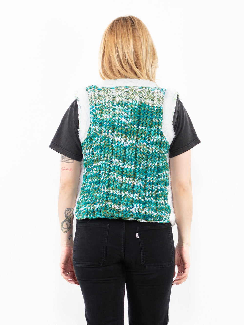 Vintage 90's Women Sherpa Vest in GreenA0236