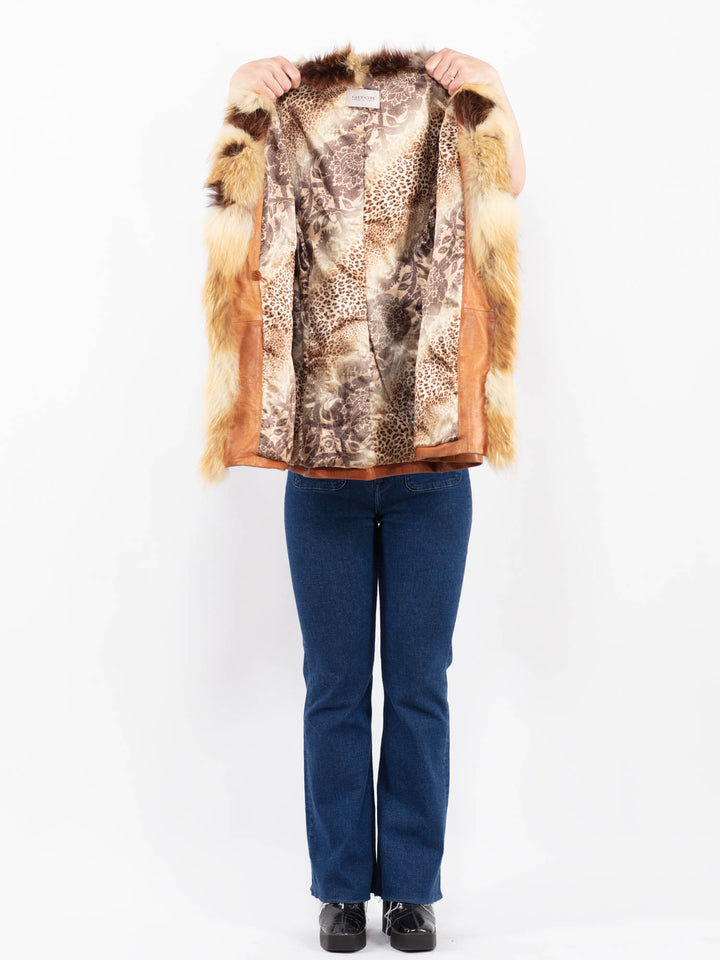 Vintage 90's Women Leather Jacket in BrownA0427