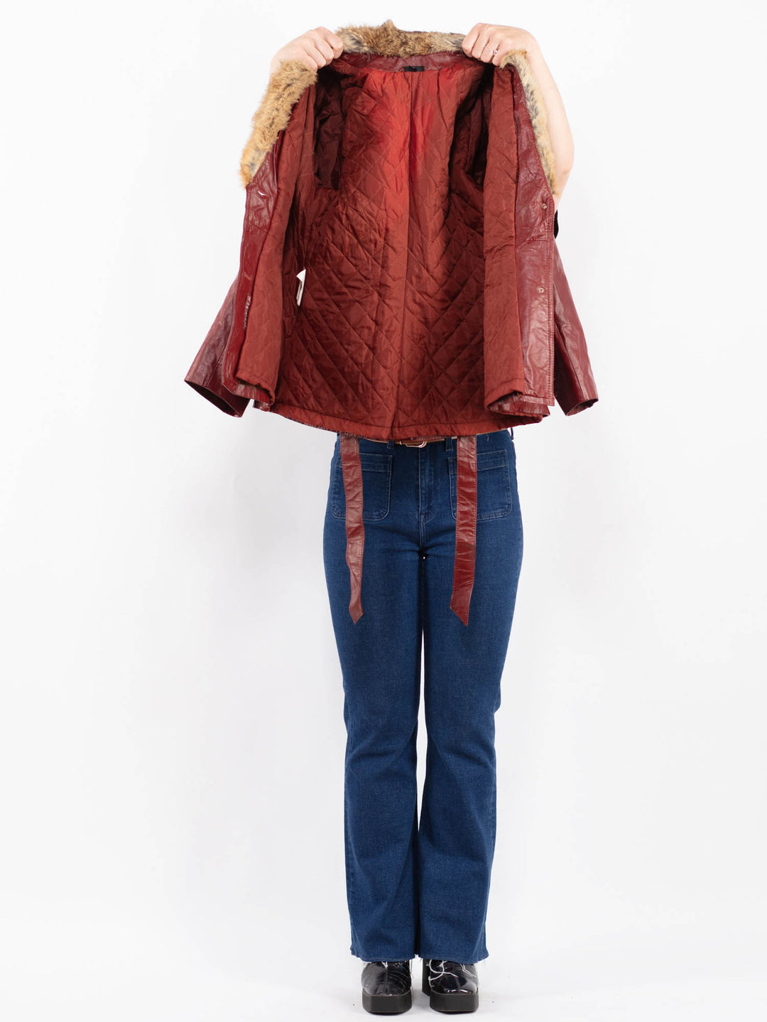 Vintage 90's Women Leather Jacket in RedA0467