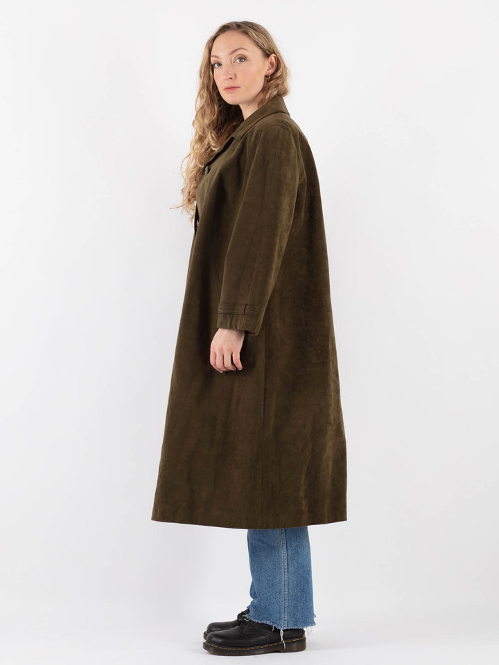 Vintage 90's Women Trench Coat in Green