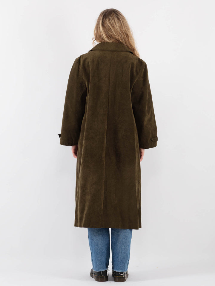 Vintage 90's Women Trench Coat in Green