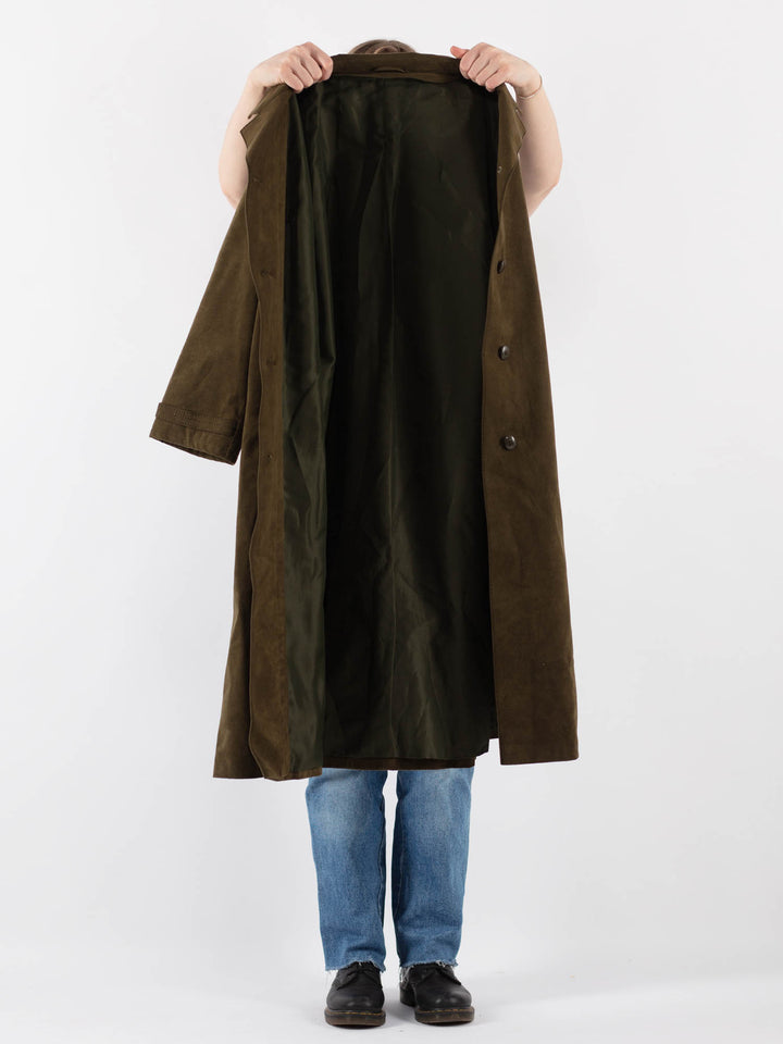 Vintage 90's Women Trench Coat in Green