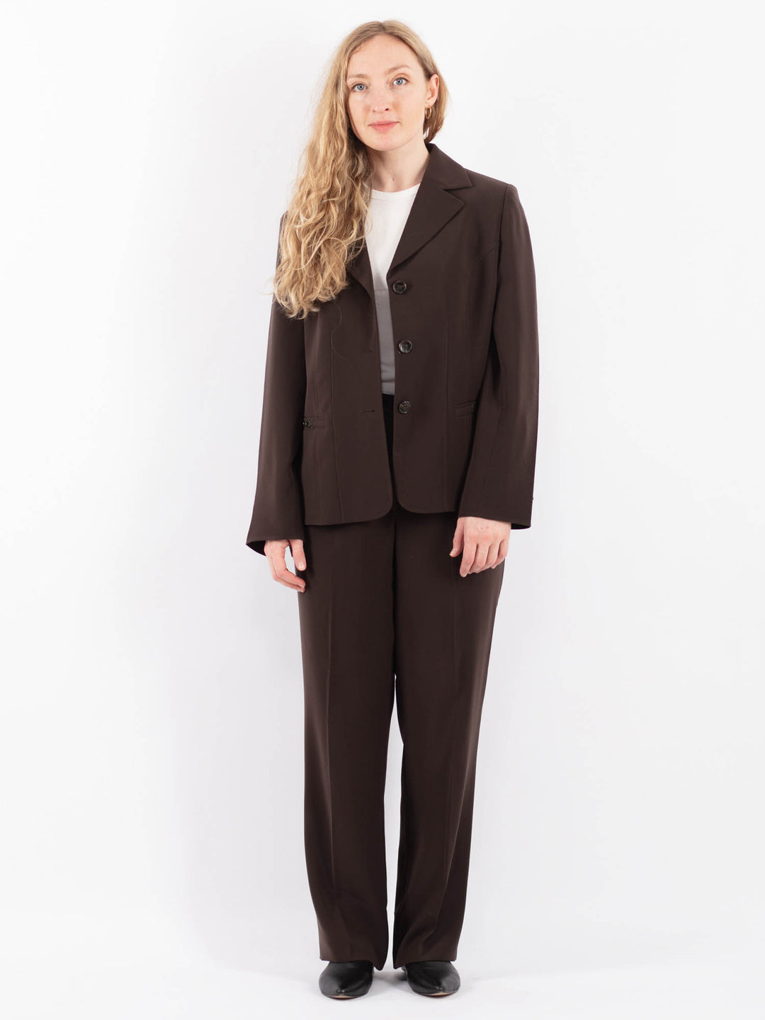 Vintage 90's Women Pantsuit in Brown