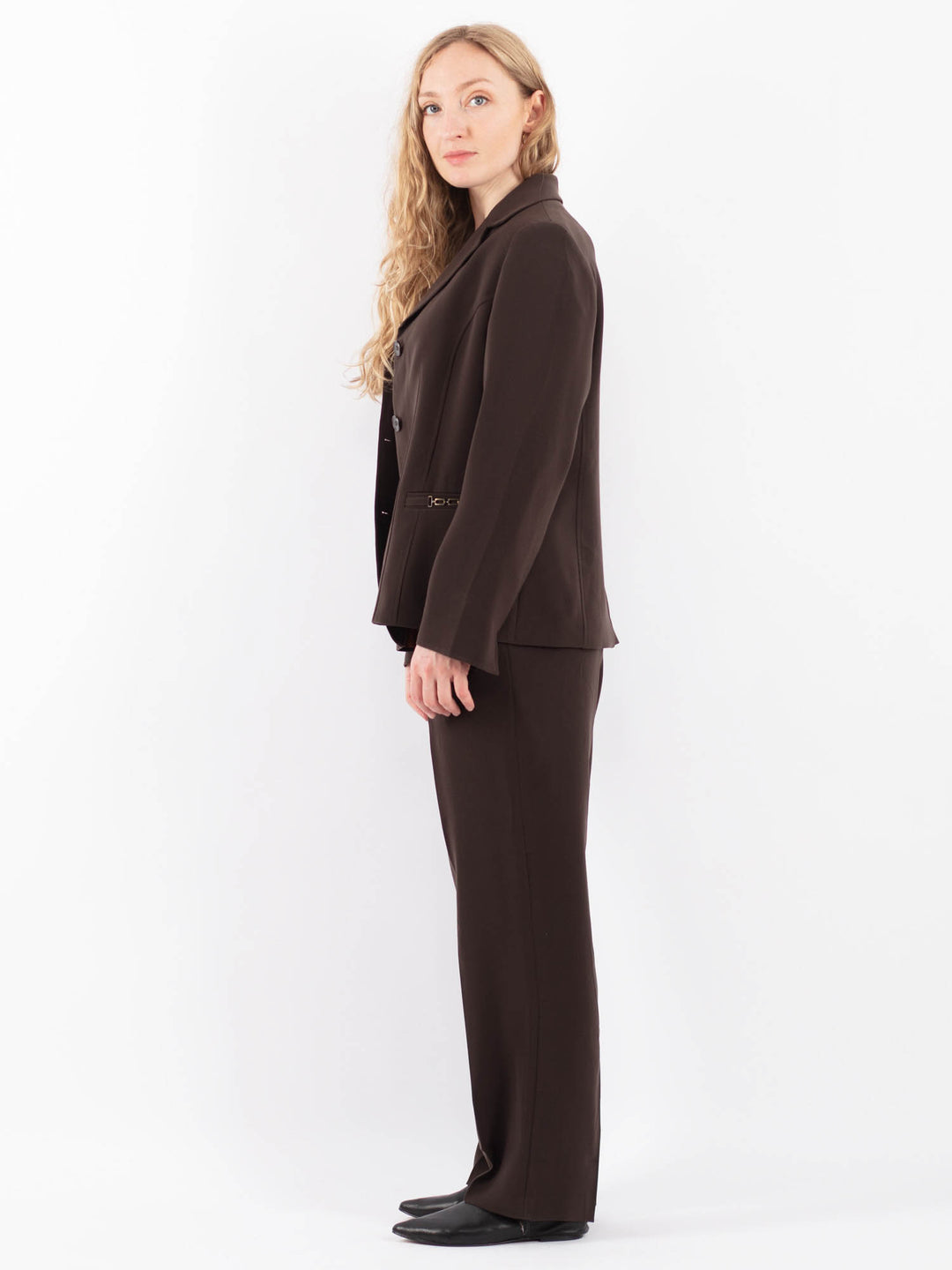 Vintage 90's Women Pantsuit in Brown