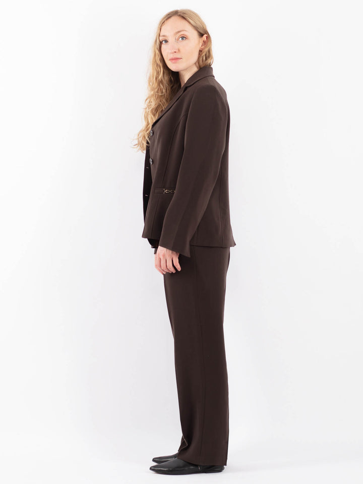 Vintage 90's Women Pantsuit in Brown