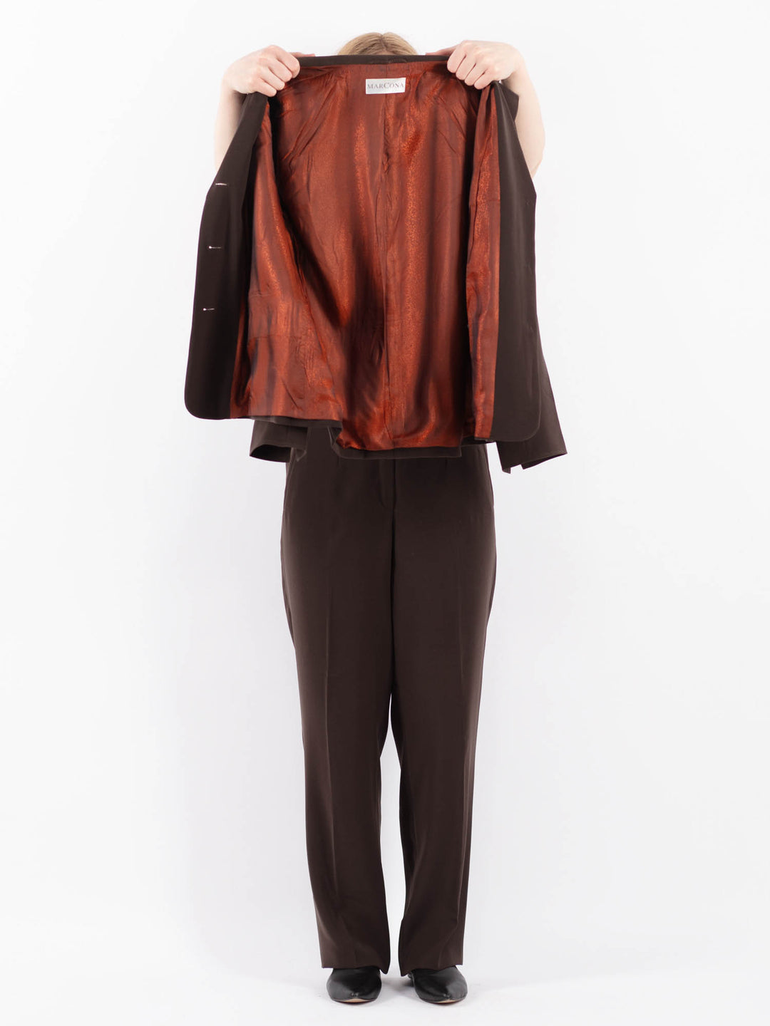 Vintage 90's Women Pantsuit in Brown