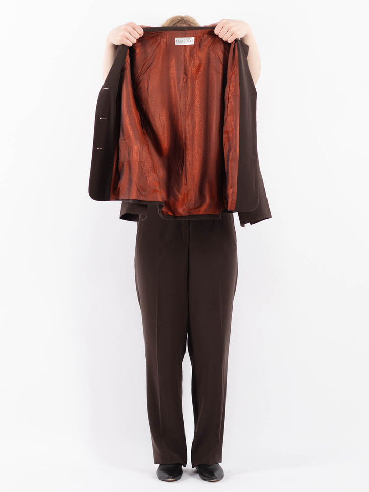 Vintage 90's Women Pantsuit in Brown