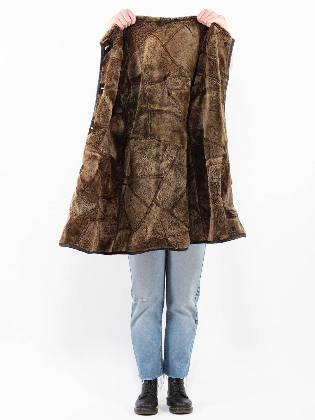 Vintage 90's Women Sheepskin Coat in BrownA0239