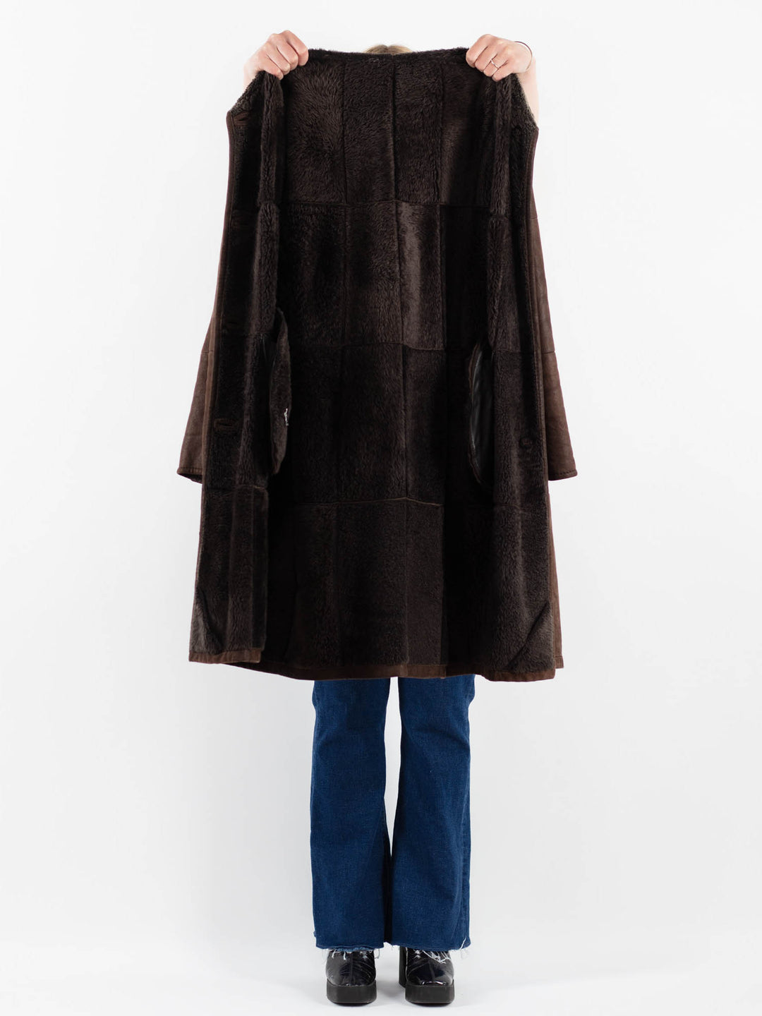 Vintage 00's Women Sheepskin Coat in BrownV9844