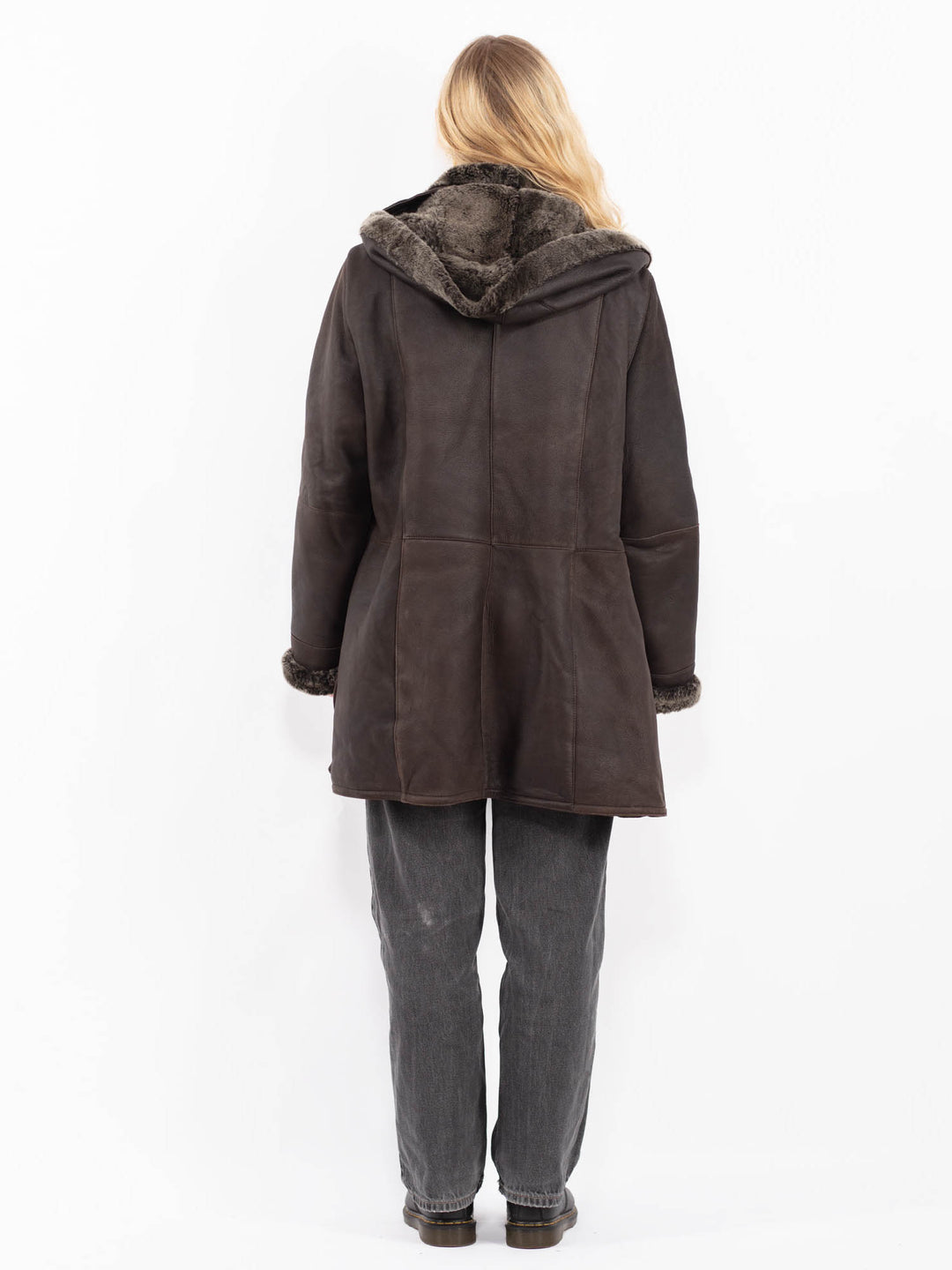 Vintage 90's Women Sheepskin Coat in BrownA0590