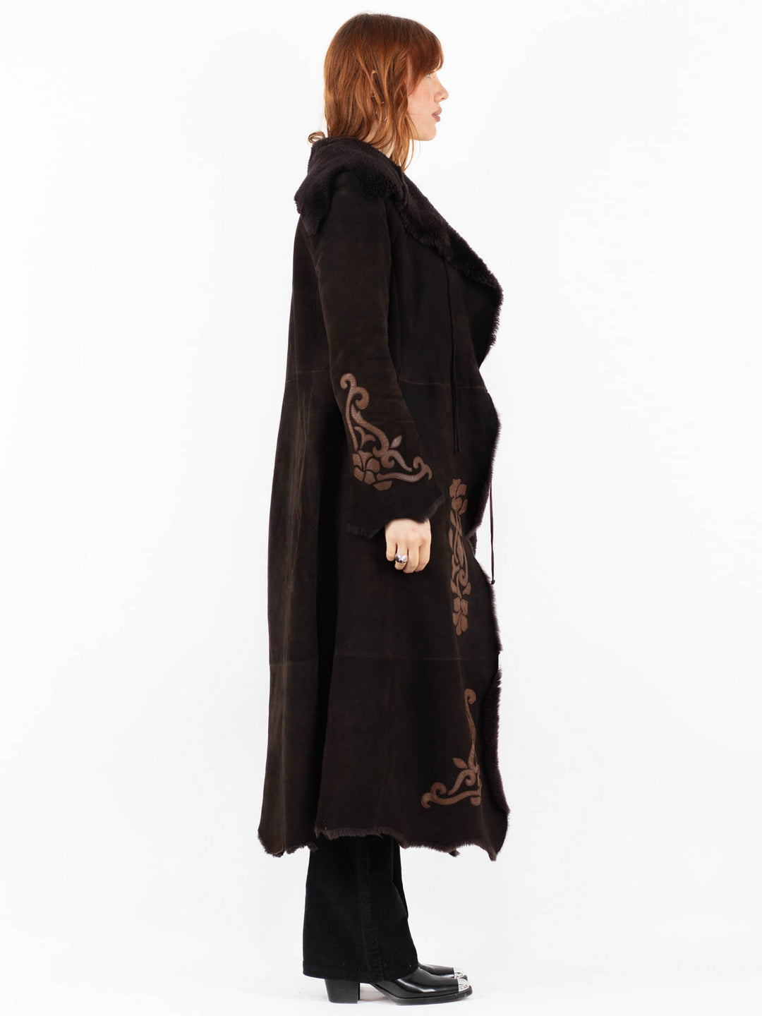 Vintage 90's Women Sheepskin Coat in BrownV9745