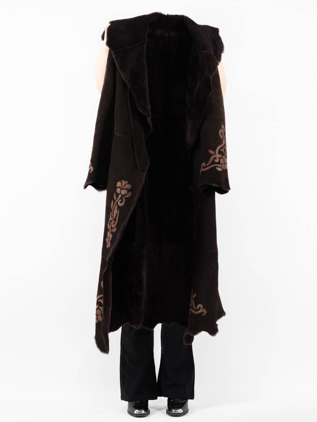 Vintage 90's Women Sheepskin Coat in BrownV9745