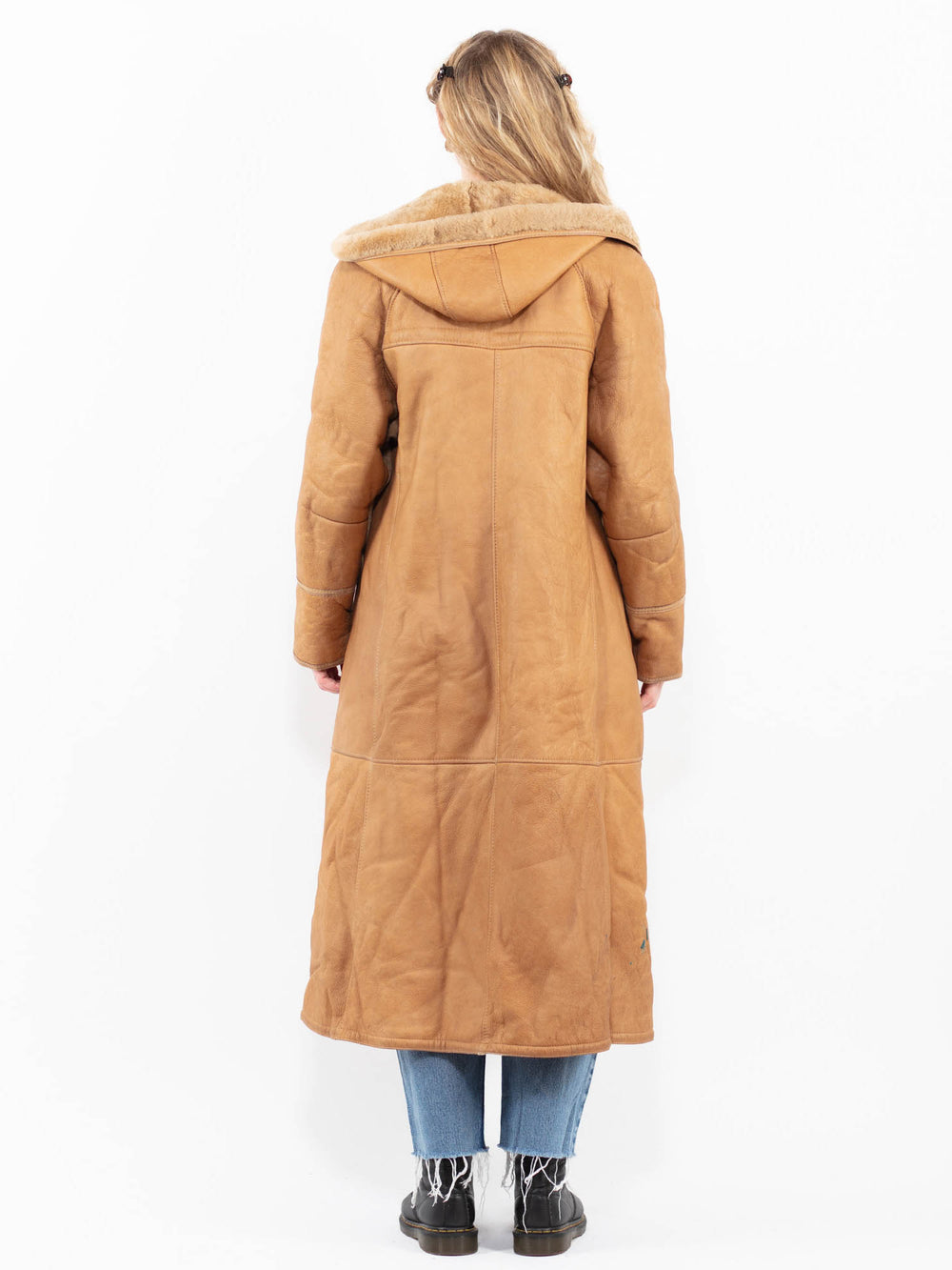 Vintage 90's Women Sheepskin Coat in BrownA0250