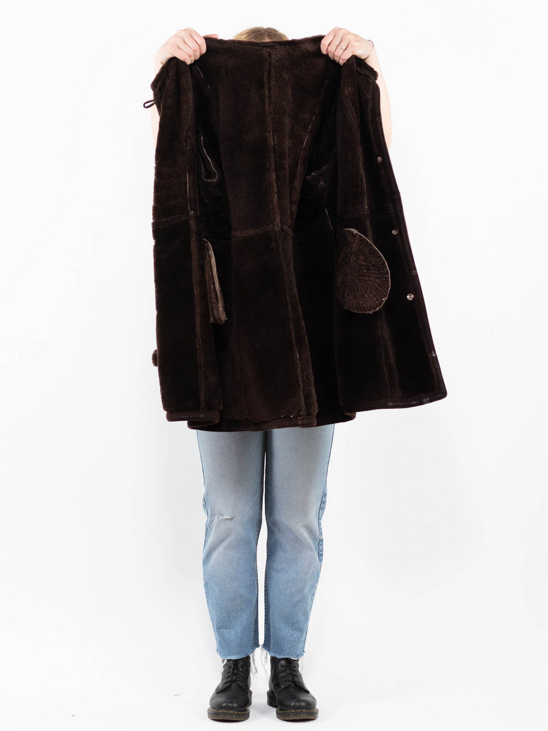 Vintage 90's Women Sheepskin Coat in BrownA0252