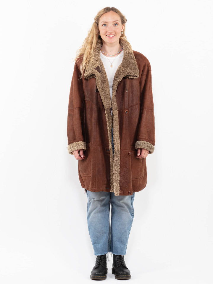 Vintage 90's Women Sheepskin in BrownA0254
