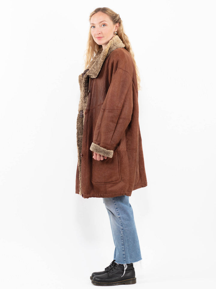 Vintage 90's Women Sheepskin in BrownA0254