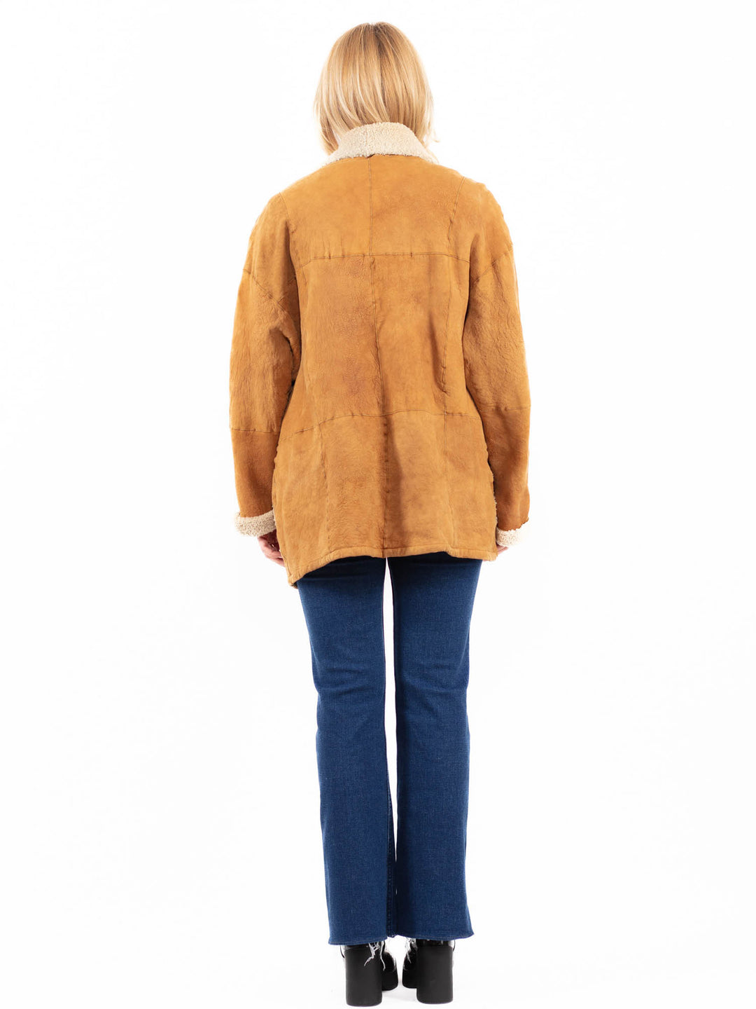 Vintage 90's Women Sheepskin Coat in BrownA0052