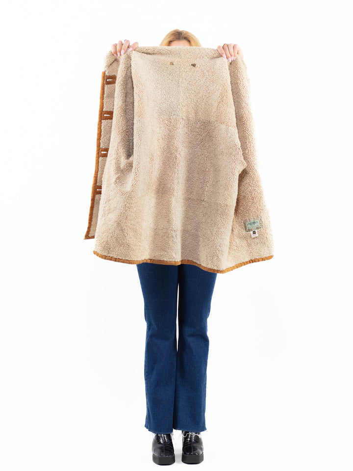 Vintage 90's Women Sheepskin Coat in BrownA0052