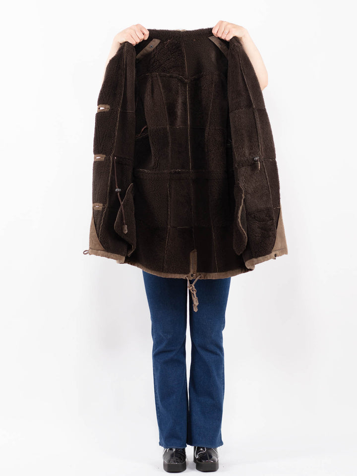 Vintage 90's Women Sheepskin Coat in BeigeA0363