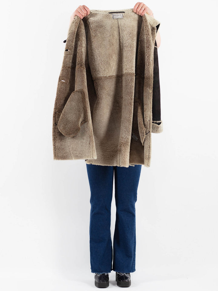 Vintage 90's Women Sheepskin Coat in BlackV9862