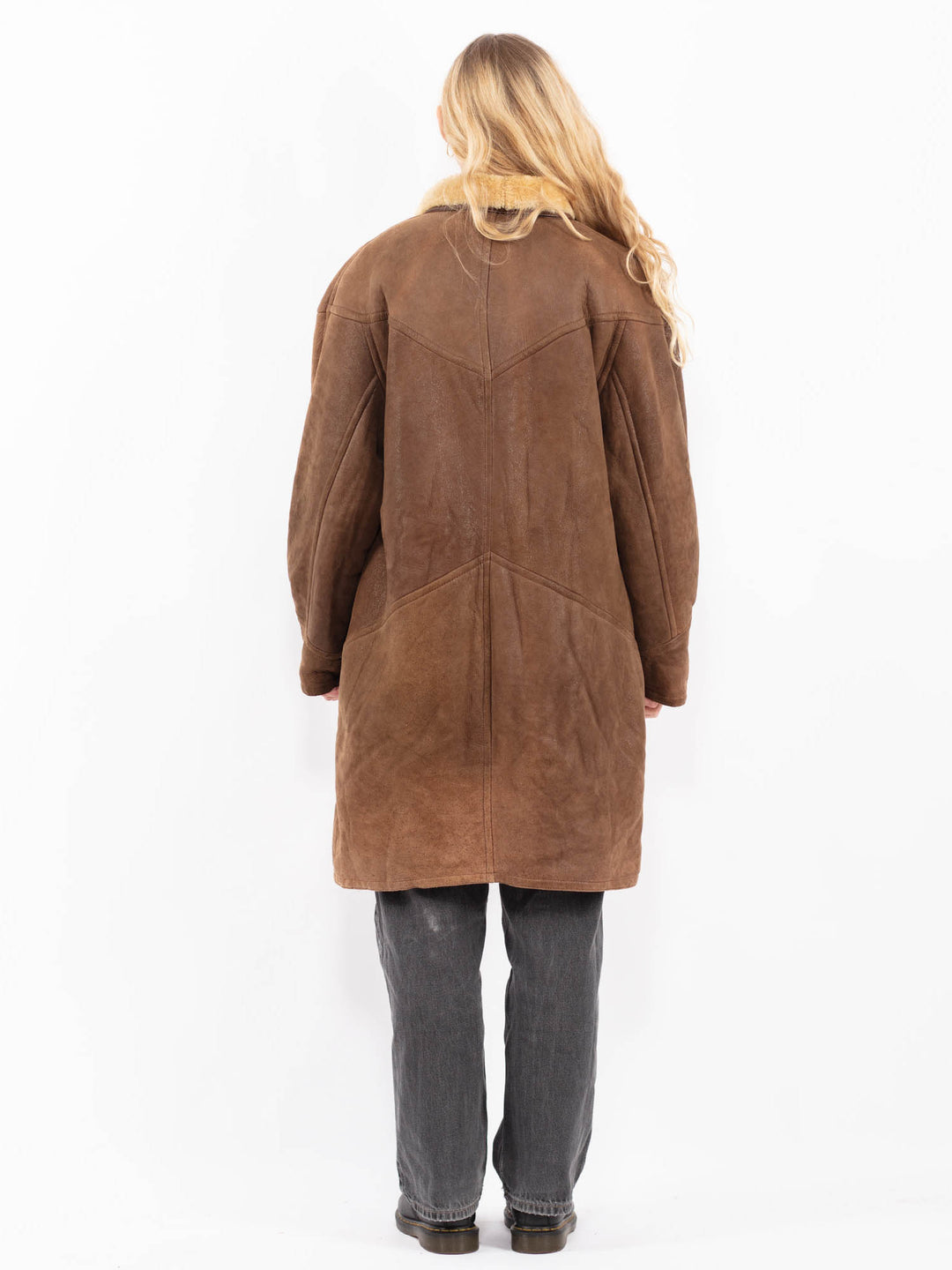 Vintage 90's Women Sheepskin Coat in BrownA0611