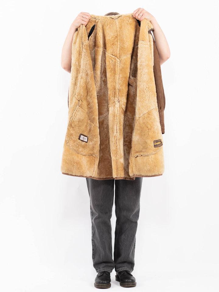 Vintage 90's Women Sheepskin Coat in BrownA0611