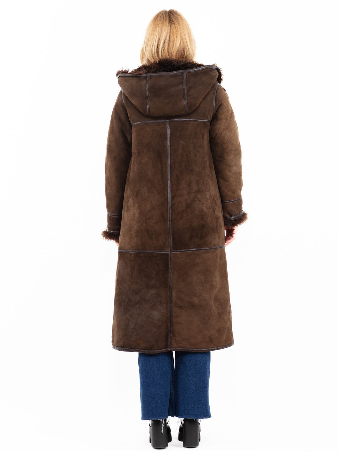 Vintage 90's Women Sheepskin Coat in BrownA0057