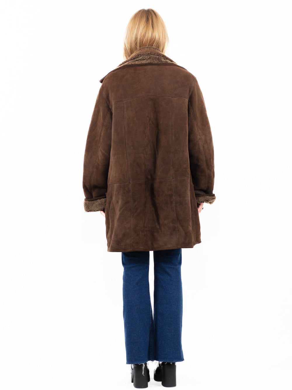 Vintage 90's Women Sheepskin Coat in BrownA0058