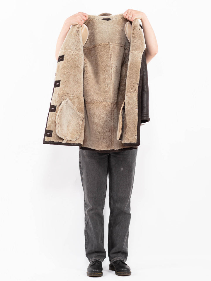Vintage 90's Women Sheepskin Coat in BrownA0613