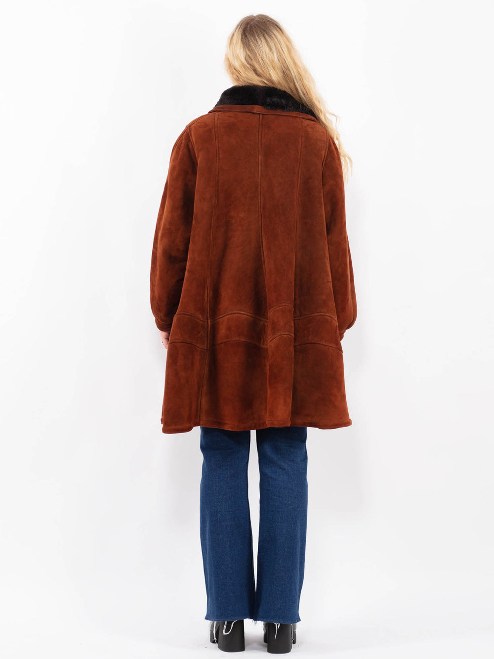 Vintage 90's Women Sheepskin Coat in BrownA0371