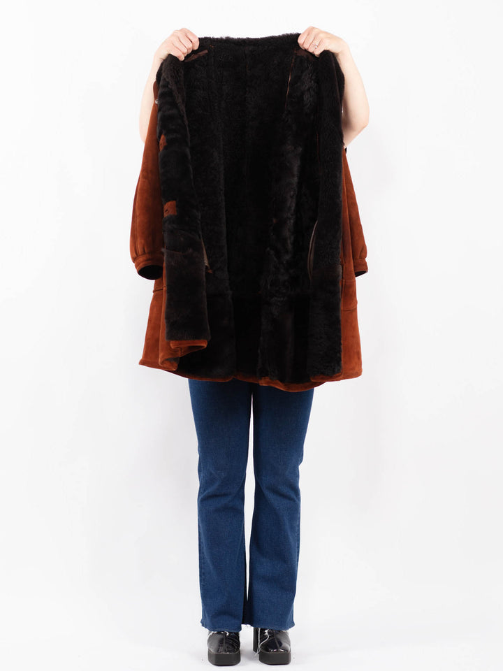 Vintage 90's Women Sheepskin Coat in BrownA0371