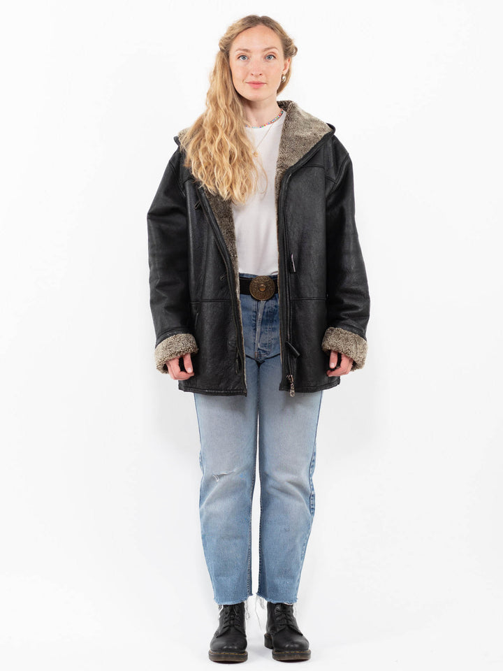 Vintage 90's Women Sheepskin in BlackA0269