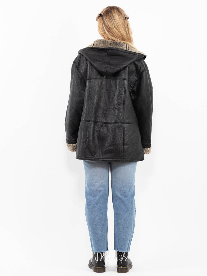 Vintage 90's Women Sheepskin in BlackA0269