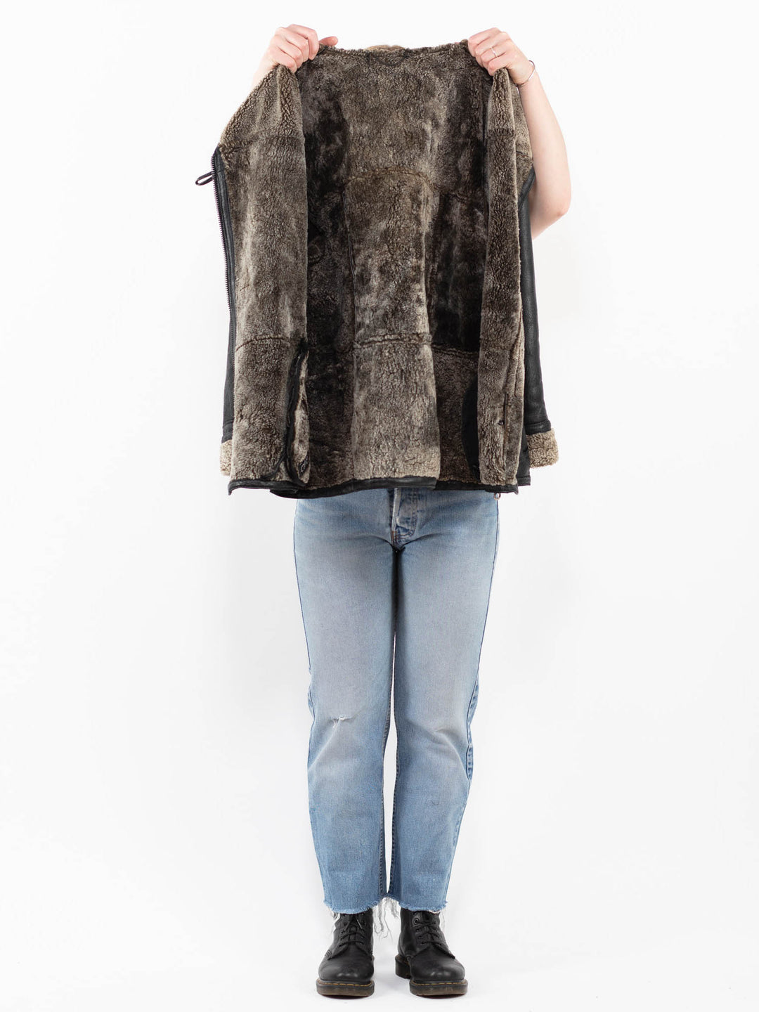 Vintage 90's Women Sheepskin in BlackA0269
