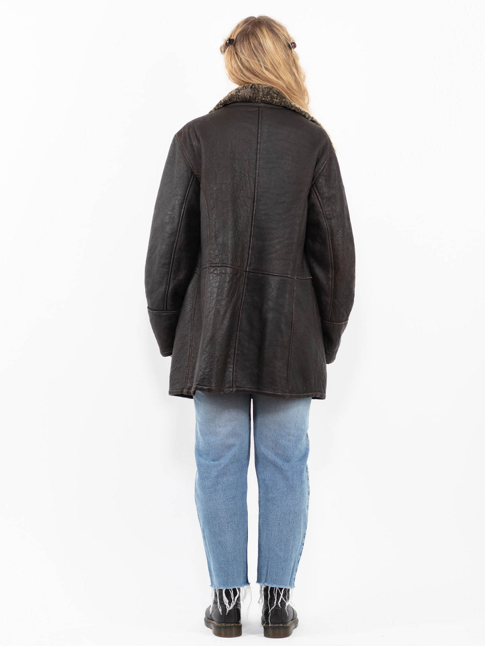 Vintage 90's Women Sheepskin Coat in BrownA0270
