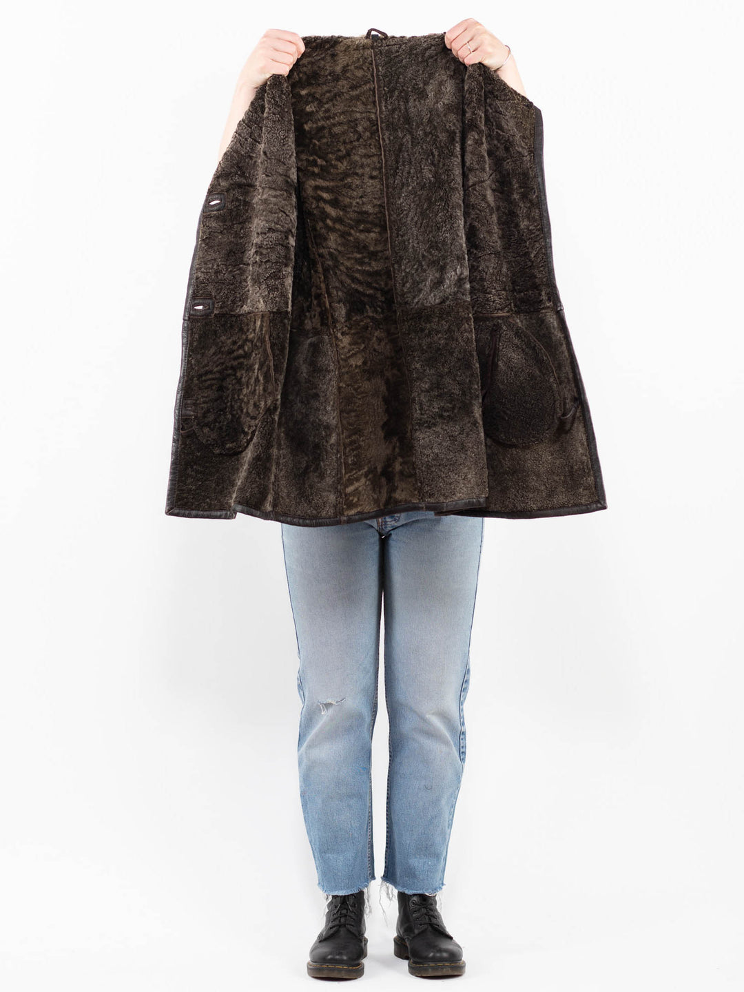 Vintage 90's Women Sheepskin Coat in BrownA0270