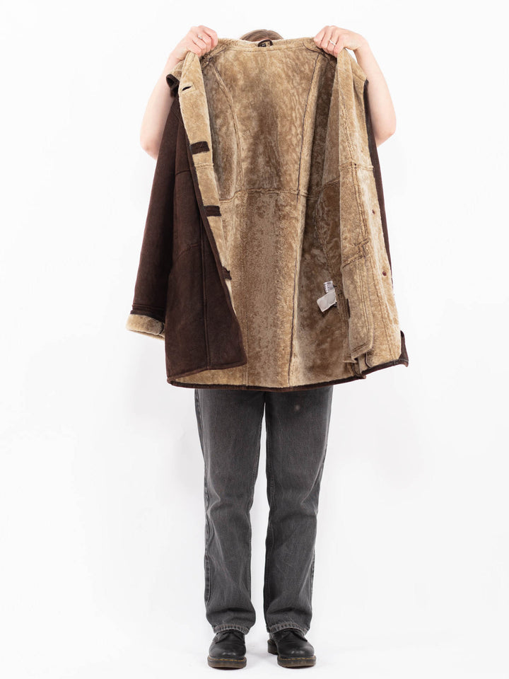 Vintage 90's Women Sheepskin Coat in BrownA0616